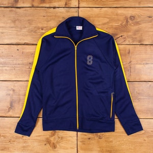 Vintage Track Jacket S 80s High School USA Made Blue Zip