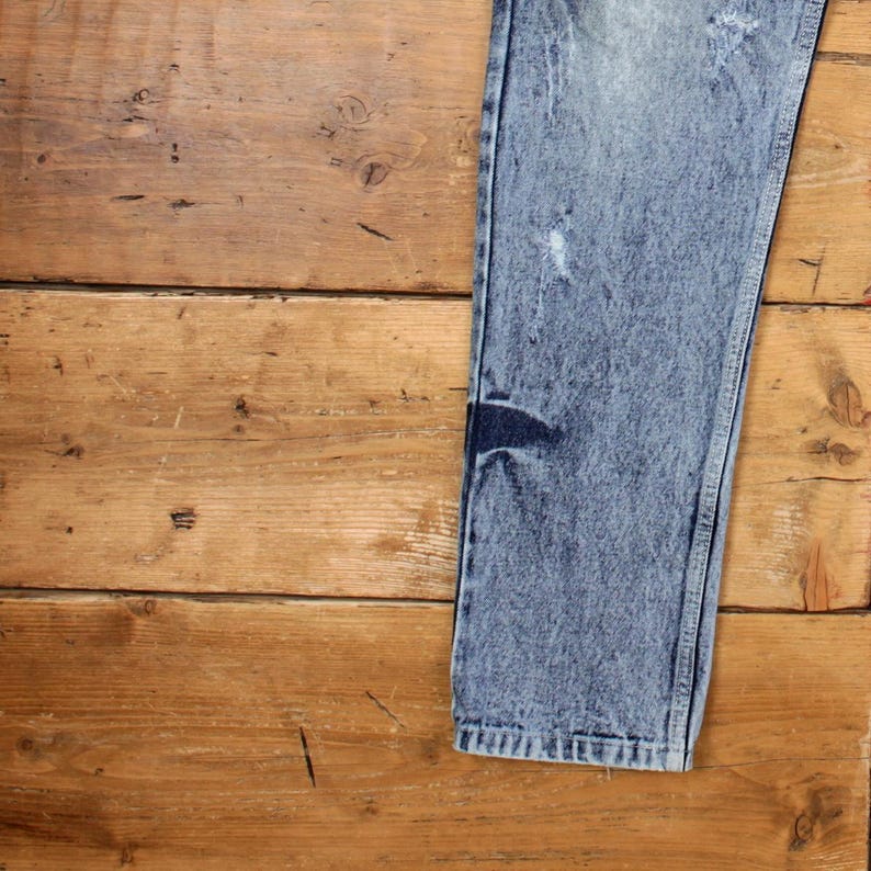 True Religion Y2k Jeans 34x32 Blue Straight Faded Distressed Acid Wash Denim image 8
