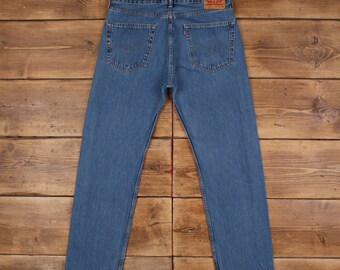 vintage Levis 505 Jeans 35 x 31 Stonewash Straight Bleu Rouge Tab Denim