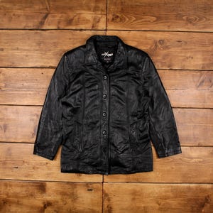 vintage Maxima veste en cuir XL 90s noir femme