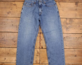 Jean Levis 569 31 x 30 cm, bleu ample, décontracté, délavé à la pierre, denim moyen