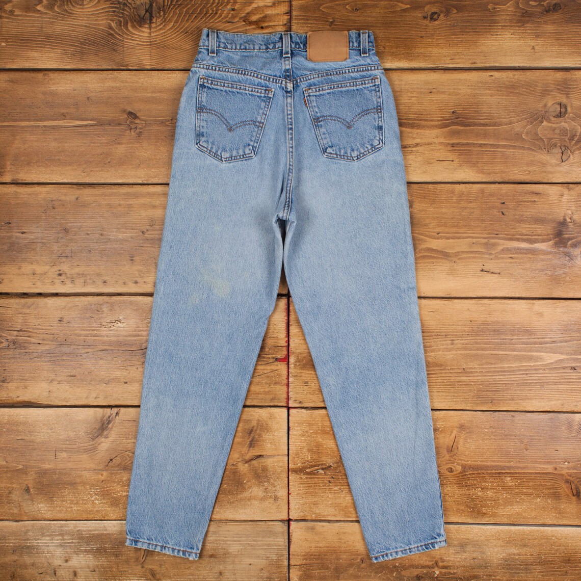 Vintage Levis Jeans 27 x 29 90s Stonewash Tapered Blue Womens Orange Tab Denim, foto 2 di 5