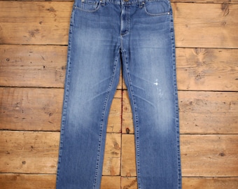 L.L. Bean Jeans 36x32 Blue Standard Faded Stonewash Straight Zip Denim