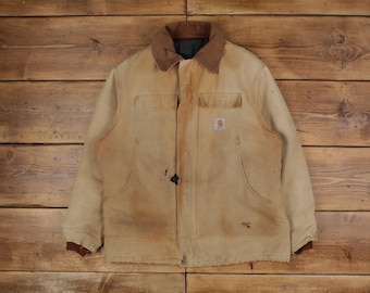 Chaqueta de trabajo vintage Carhartt XL beige ártico