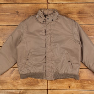 Vintage The Men's Shop Bomber Jacket XL Padded Grey Zip Snap
