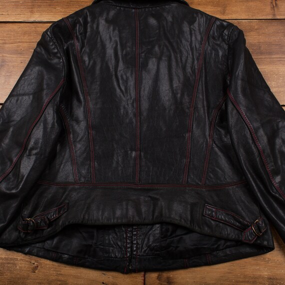 Vintage Winlit Leather Jacket XL New York Black W… - image 9