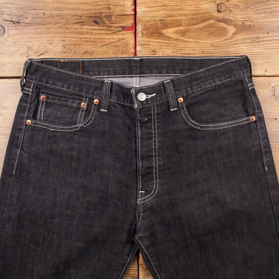 Vintage Levis 501 Jeans 34 x 30 Dark Wash Straight Bl… Gem