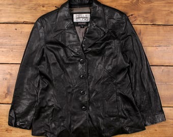 Vintage Planet Hollywood Leather Jacket XL 90s Reversible Hong