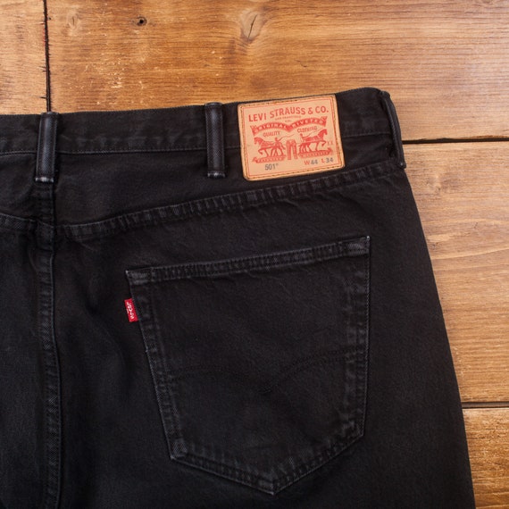 Vintage Levis 501 Jeans 44 X 34 Straight Leg Faded Black Denim - Etsy