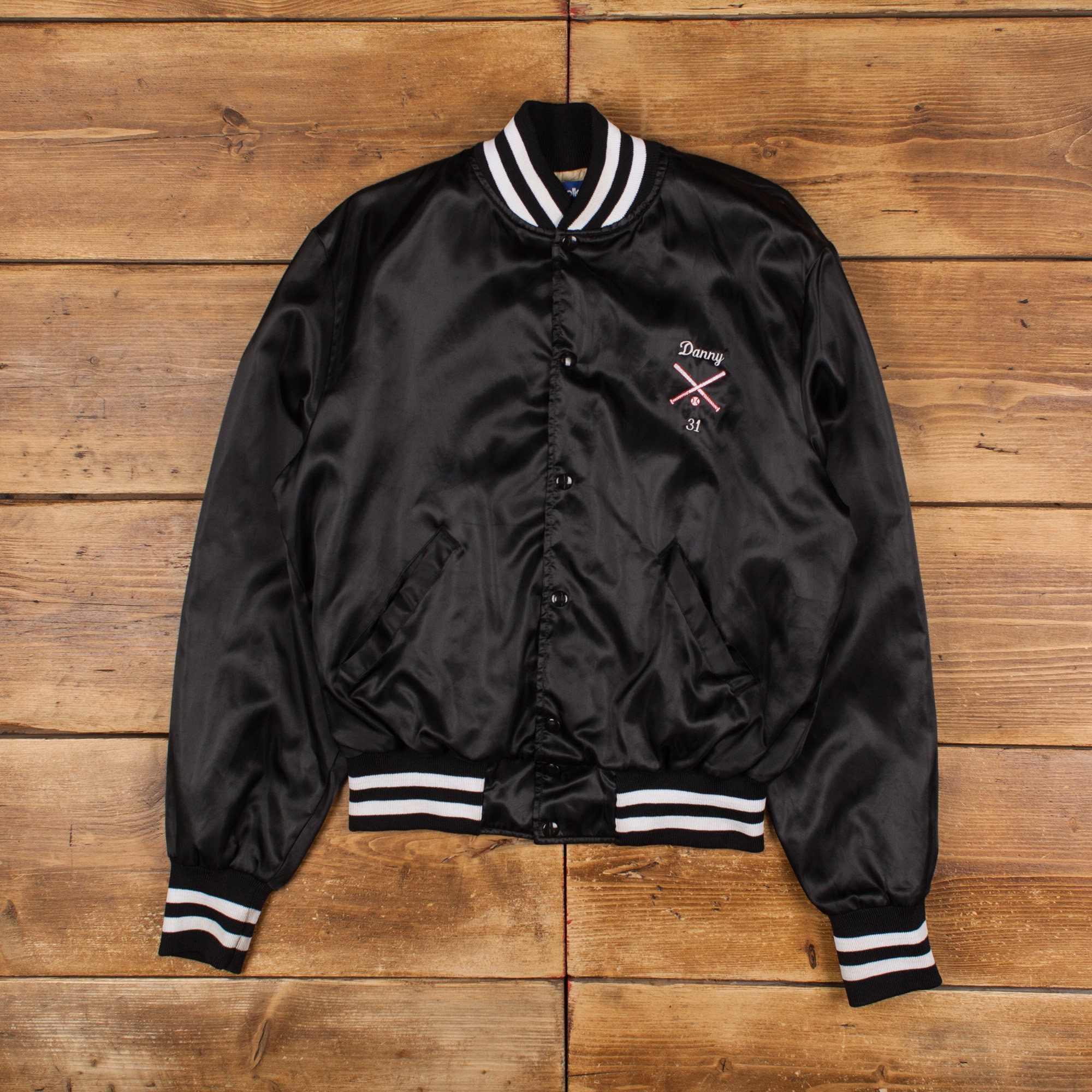 Vintage Holloway Varsity Jacket M 90s Satin Baseball Vintage Holloway Varsity Jacket M 90s Satin Baseball