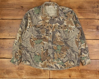 Vintage Five Brother Outdoors Shirt Button XL Real Tree Mens Long Sleeve Brown
