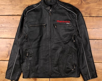 Vintage 1990s First Genuine Leather Biker Jacket / Motorcycle