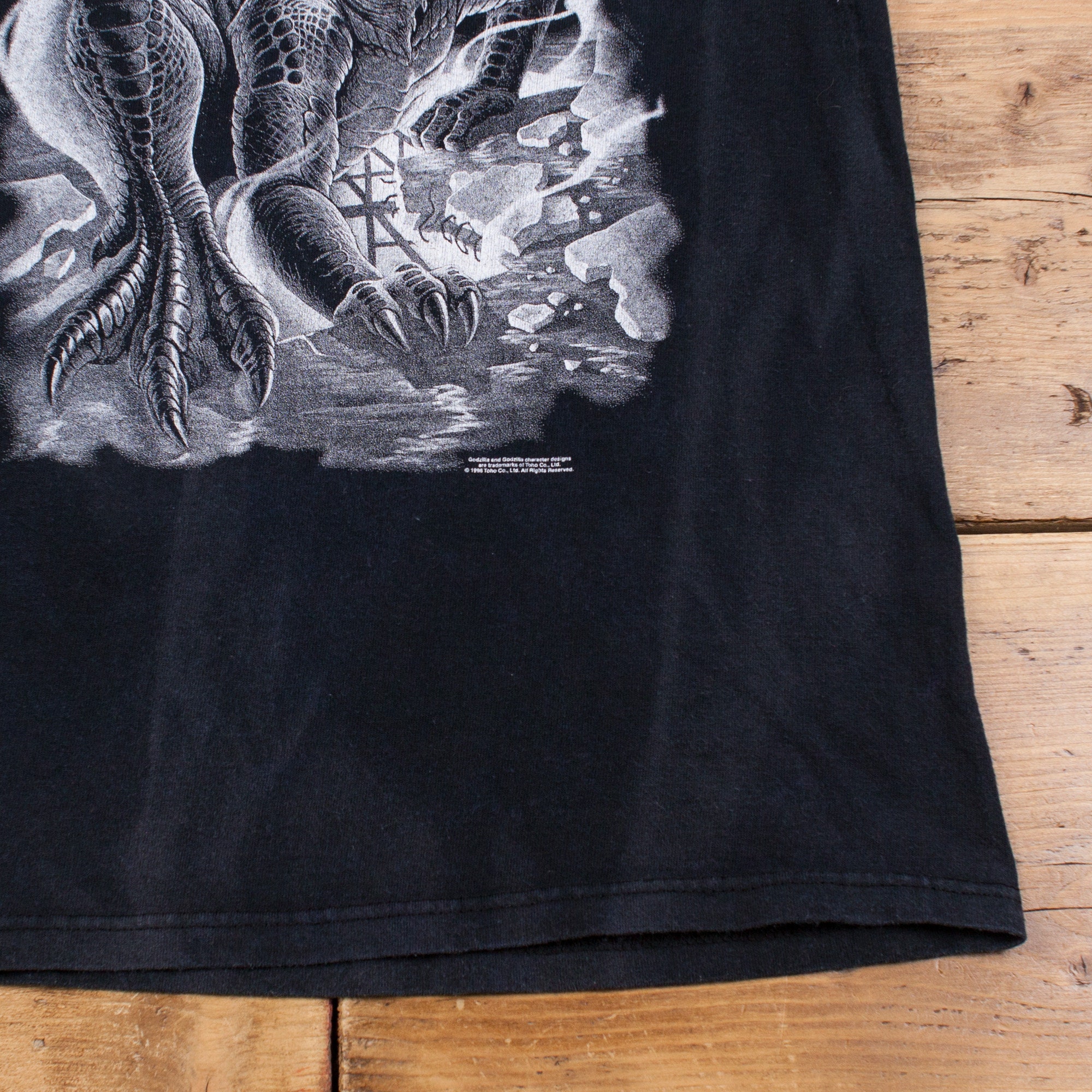 Vintage Delta Graphic T Shirt XS 90s Godzilla 1998 Black Tee - Etsy