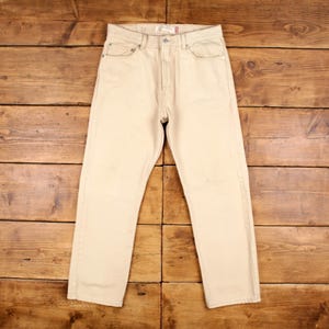 Vintage Levis 505 Jeans 36 x 30 Light Wash Straight Beige Red Tab Denim