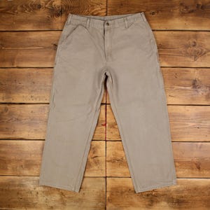 Vintage Carhartt Carpenter Pants Trousers 36x30 Mens Straight Beige Cotton