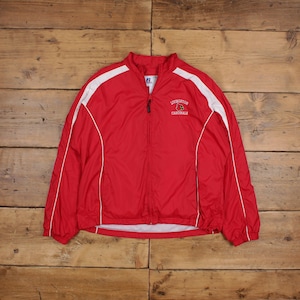 Vintage Russell Athletic Windbreaker Jacket L Livingston Baseball Red