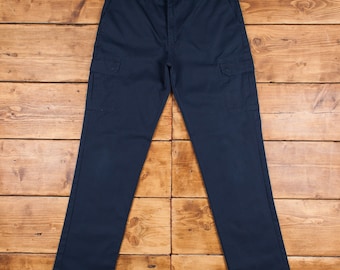 Vintage Dickies Cargo Pants Trousers 36x37 Mens Straight Blue Cotton Blend
