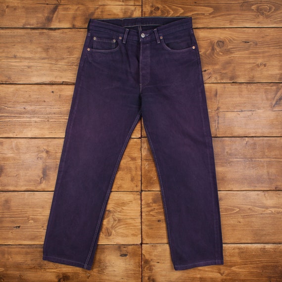 Vintage Levis 501 Jeans 33 X 30 90s Dark Wash Straight Purple - Etsy