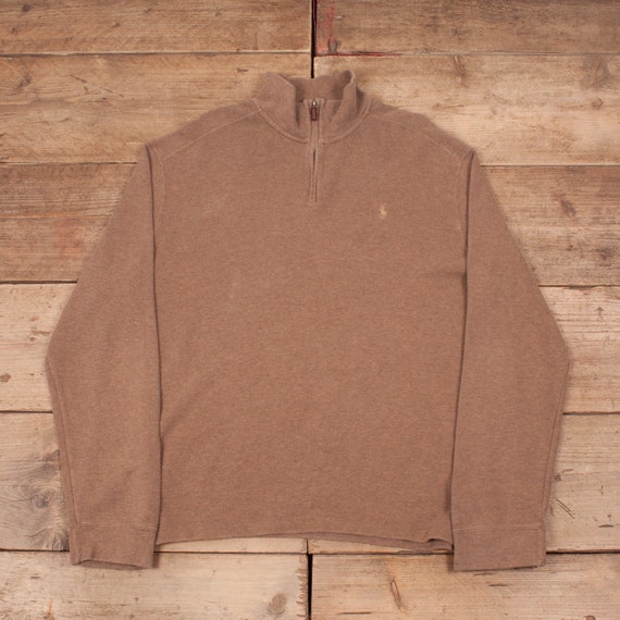 vintage thick cotton ralph lauren polo zip up pullover