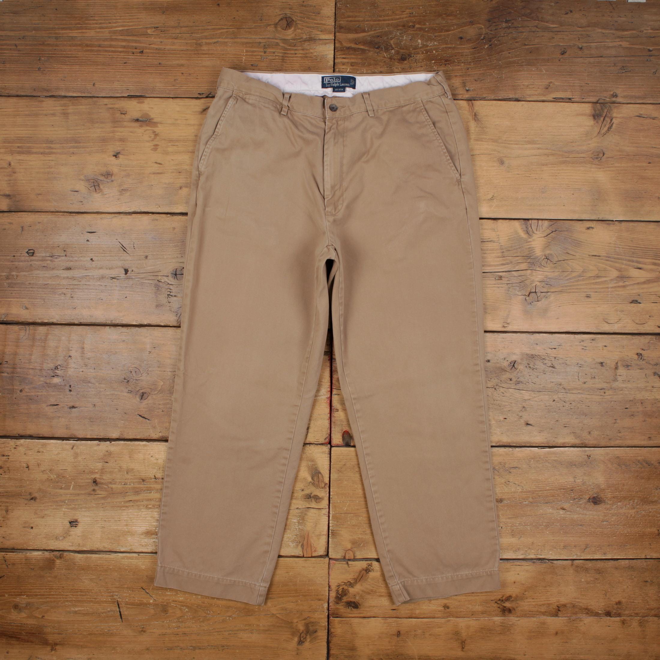 Vintage Ralph Lauren Chino Pants Trousers 34x28 90s Polo Khakis