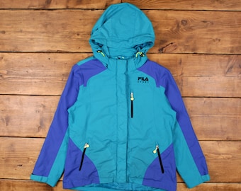Vintage Fila Outdoor Jacket L Blue Womens