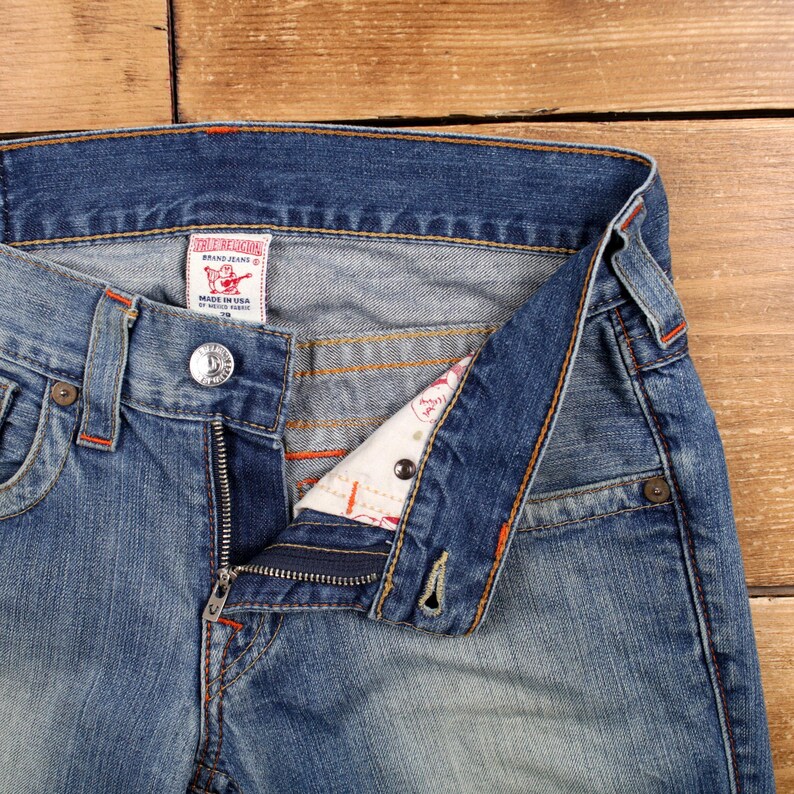 Vintage True Religion Jeans Pants Trousers 33x34 USA Made Stonewash Denim Y2K image 3