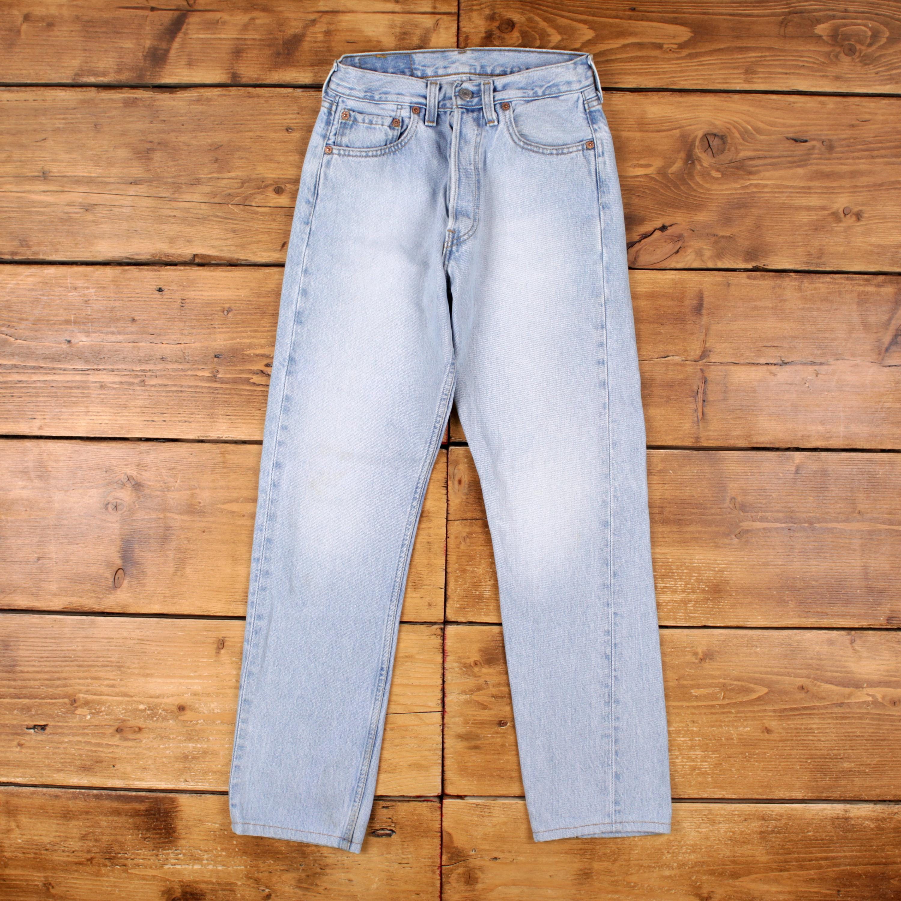 Vintage Levis 501 Jeans 26 X 30 USA Made 90s Light Wash Straight