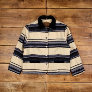 Vintage Woolrich Wool Jacket L USA Made Cream Womens