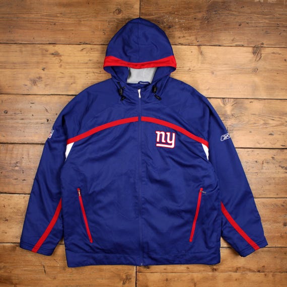 Vintage Reebok Windbreaker Jacket 2XL NFL New York Giants Blue
