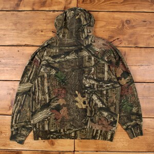 Felpa con cappuccio Mossy Oak taglia L da uomo, con logo mimetico, ideale per attività all'aperto e caccia, colore marrone. immagine 2