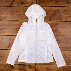 Vintage Columbia Windbreaker Jacket M White Womens