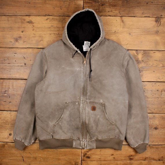 Vintage Carhartt Active Jacket XL Mens 00s Grey Hoodie Workwear