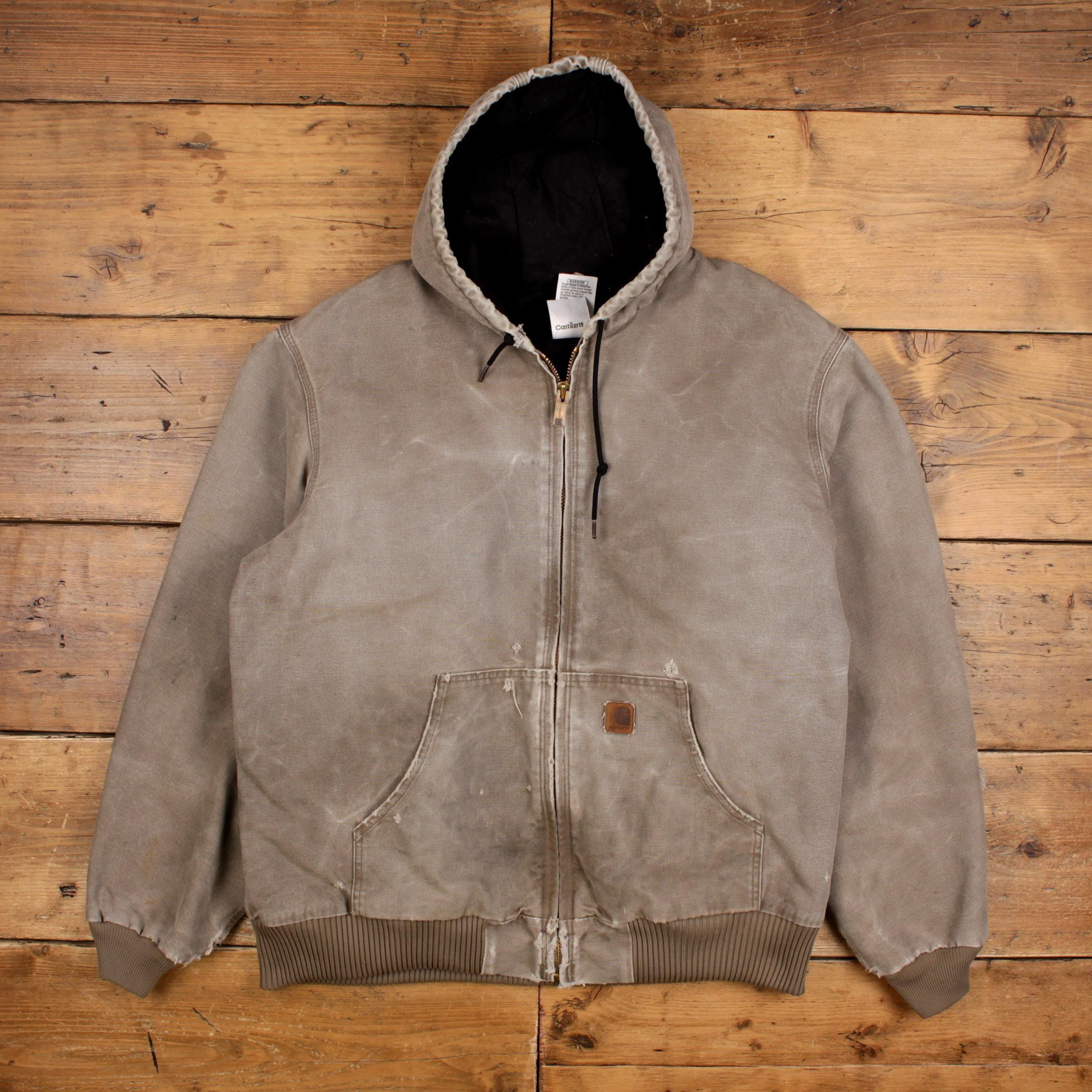Vintage Carhartt Active Jacket XL Mens 00s Grey Hoodie Workwear