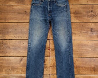 vintage Levis 501 Jeans 34 x 36 Stonewash Straight Blue Red Tab Denim