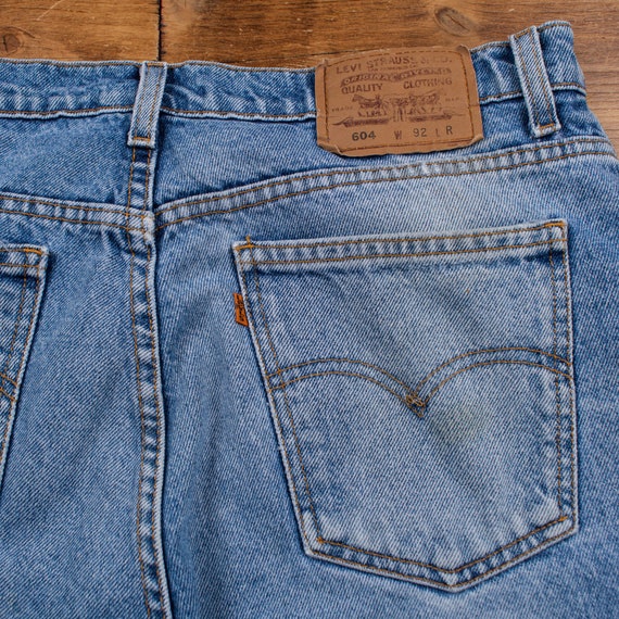 Vintage Levis 604 Jeans 36 X 29 Stonewash Straight Blue Womens Orange Tab Etsy