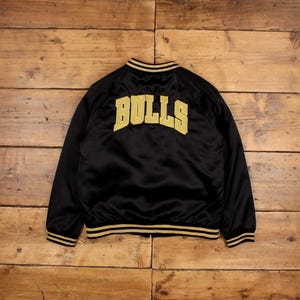 Vintage NBA Varsity Jacket L Bomber Satin NBA Chicago Bulls Black
