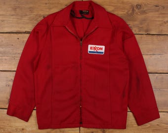 Vintage Unitog Workwear Jacket M 40 Mens 70s Red USA Made Patch Chore Utility