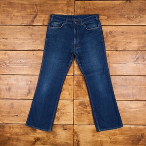 Vintage Levis für Männer Jeans 34 x 29 Talon Zipper Skosh Mehr Raum 70s Dark Wash