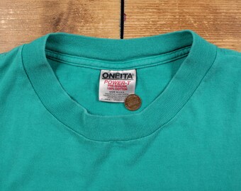 Vintage Oneita Single Stitch T Shirt Graphic XL 90s USA Made Bike