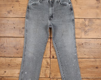 Vintage Wrangler Jeans Pants Trousers 36x28 USA Made 90s Unisex Straight Grey