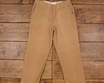 Vintage Cord Corduroy Pants Trousers 36x30 USA Made 90s Mens Straight Beige