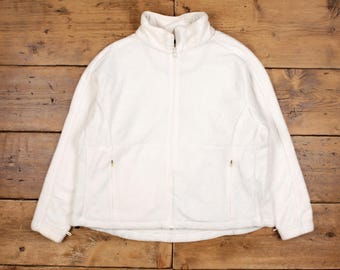 Vintage Victoria Outdoor Jacke XL Fleece Fleece Weiß Damen