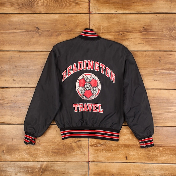 Vintage Holloway Varsity Jacket S 90s Bomber Satin USA Made Satin