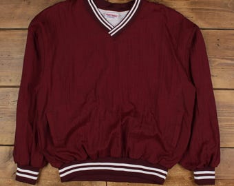 Vintage Hartwell Windbreaker Jacke L Sport Pullover Rot