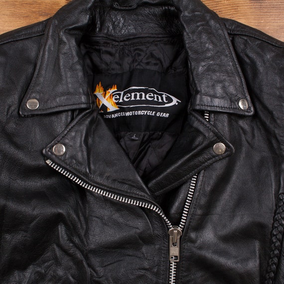 Vintage X Element Leather Jacket L Biker Motorcyc… - image 5