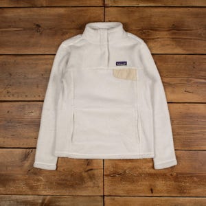 Vintage Patagonia outdoorjas XS Snap T fleece wit dames