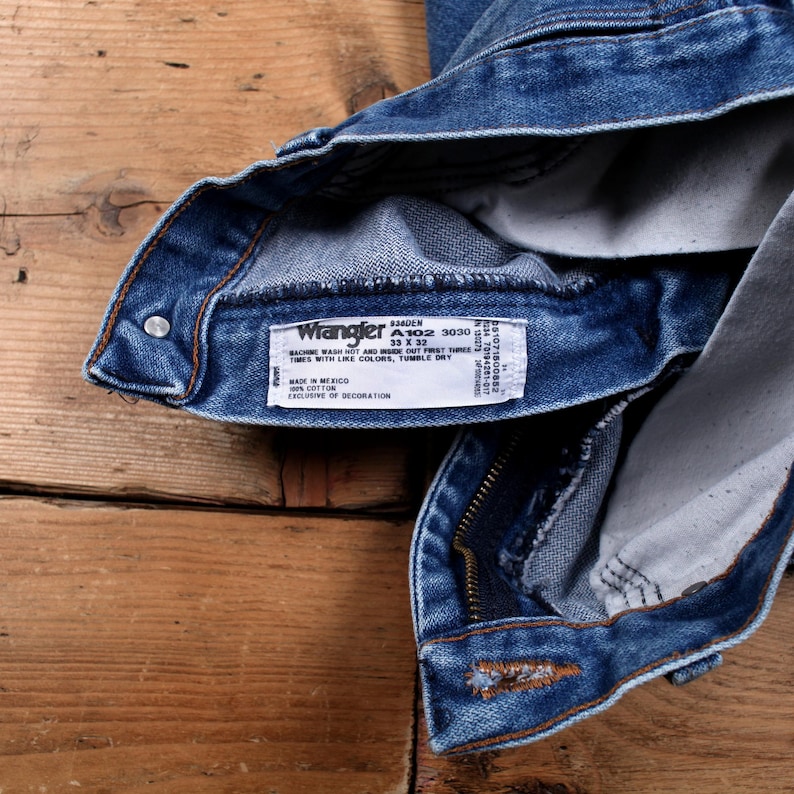 Vintage Wrangler Jeans 32x32 90s Blue 934den Straight Stonewash Western Denim image 3