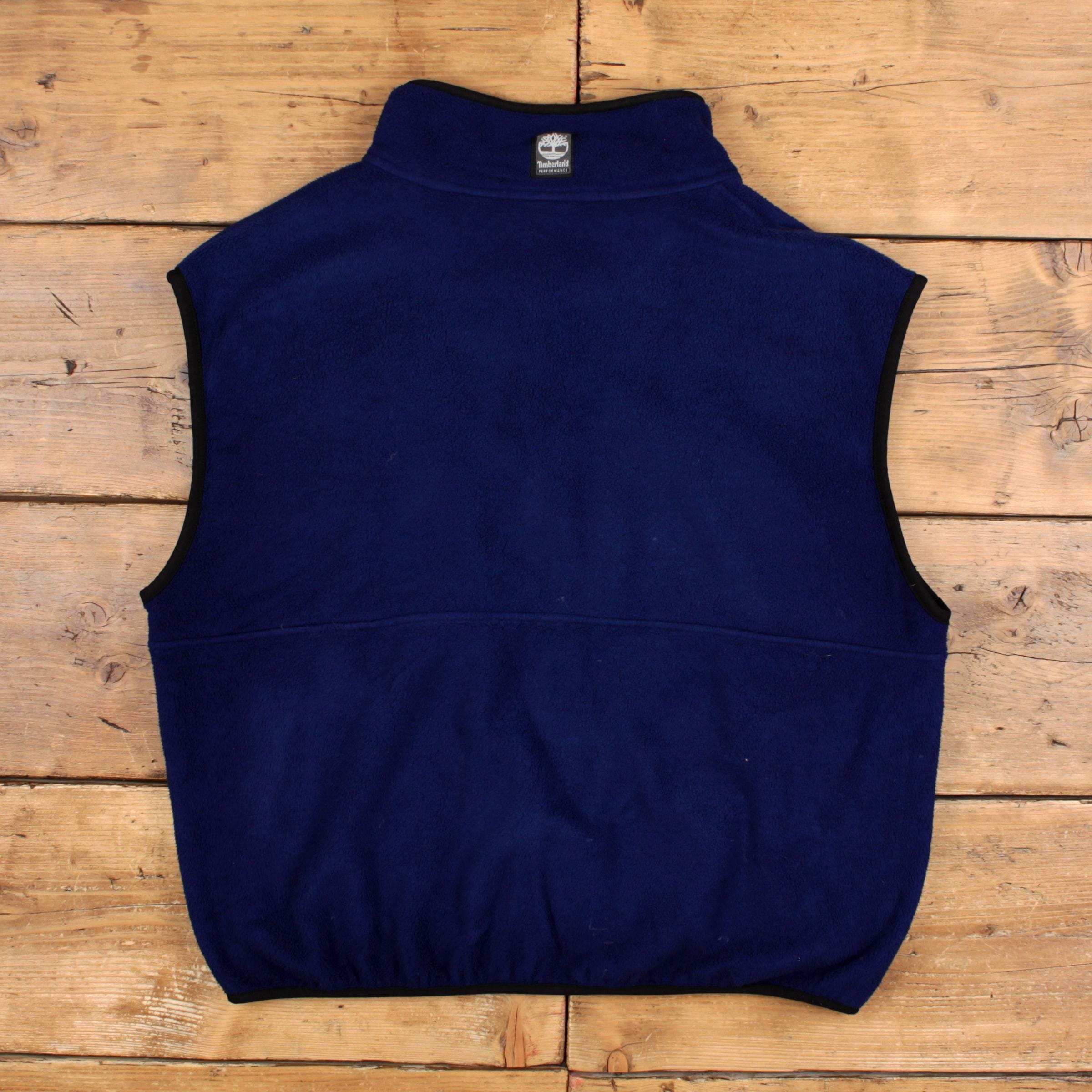 Vintage Timberland Outdoor Gilet XL 90s Fleece Vest USA Made Blue 