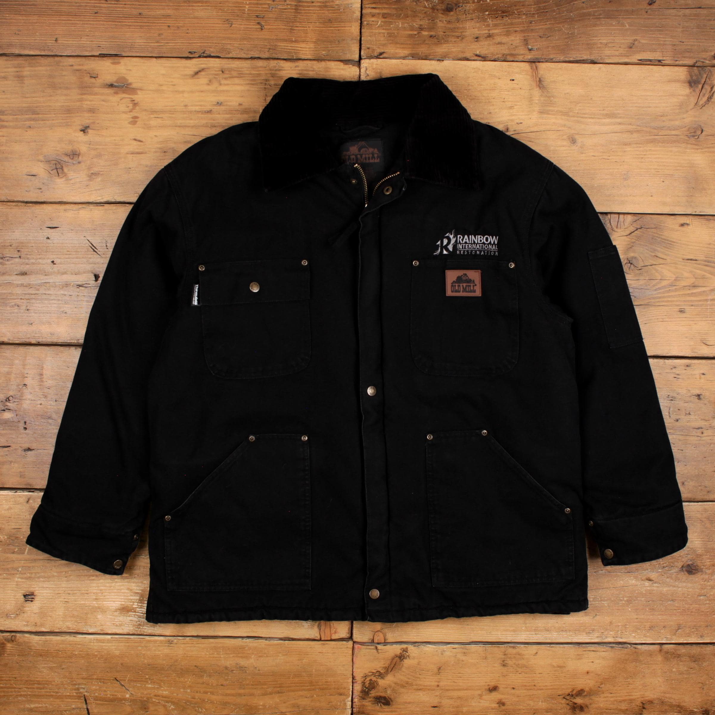 Vintage Old Mill Workwear Jacket L Embroidered Padded Black - Etsy
