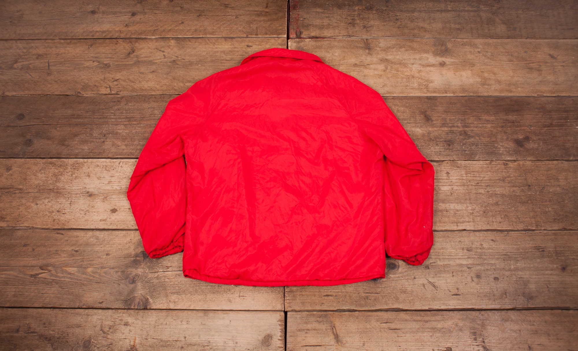 Vintage Champion Coach Jacket Medium 60s LBCC College Red Lined 
